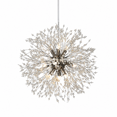 Chrome Dandelion Sputnik Pendant Chandelier