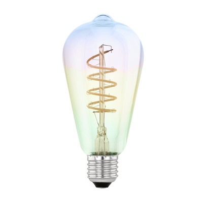 4W ST64 Spiral Filament Rainbow Glass Warm White E27 LED Bulb