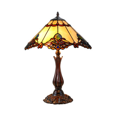 Benita Beige Tiffany Table Lamp