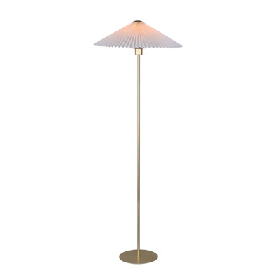 Peck White Gold Pleated Floor Lamp