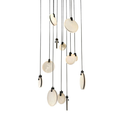 Pauline 12 Black Falling Lights Cluster Pendant