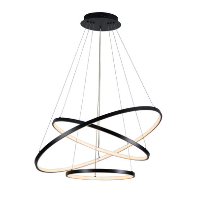 Trinity Rings Black CCT LED Pendant with Remote