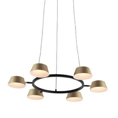 Hat 6 Light Gold Modern Pendant Chandelier