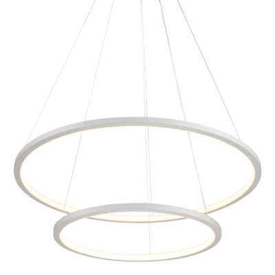 White Ring Twin Light Core LED Chandelier