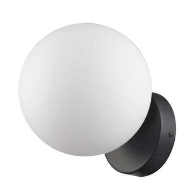 Juke White Orb Black Wall Sconce