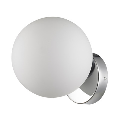 Juke White Orb Chrome Wall Sconce