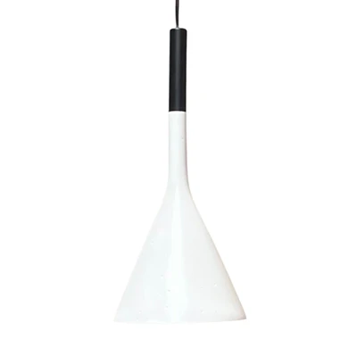 Blush White & Black Cone Pendant Light