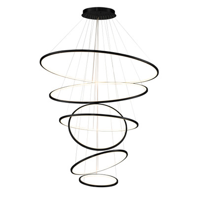 Black Ring 6 Light LED Pendant Chandelier