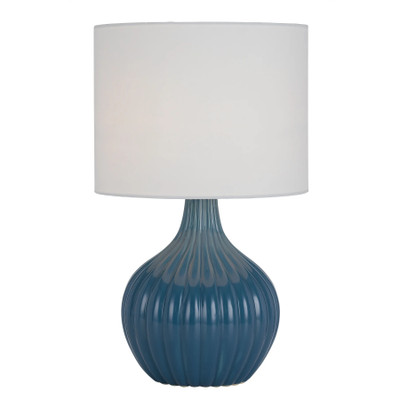Narva Blue Ribbed Ceramic Table Lamp