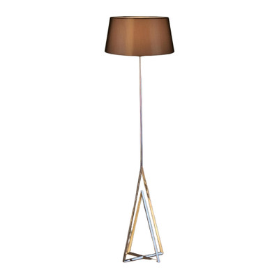 Apollo Polished Steel Floor Lamp - Black Shade
