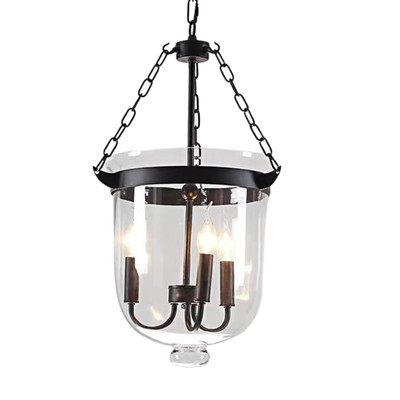 Hampton Float Black Clear Glass Pendant Light
