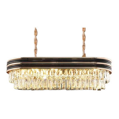Rowland Black Gold Oval Glass Chandelier
