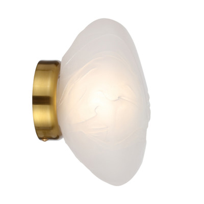 Zaria Antique Gold Frosted Glass Wall Light-2