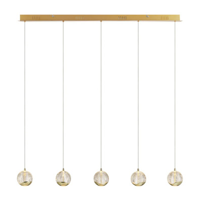Sparks Gold Quintuple Lights Bar Pendant