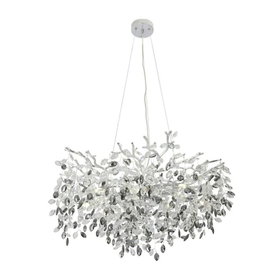 Merida Chrome Crystal Statement Pendant Light