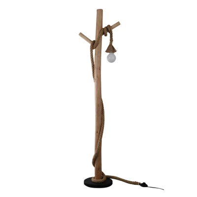 Lea Rustic Timber Floor Lamp