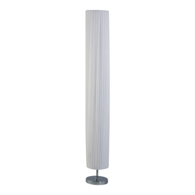 Symphony White Fabric Chrome Cylinder Floor Lamp