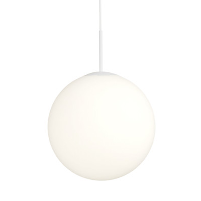 Orb Max Mouth Blown Glass Ball White Pendant