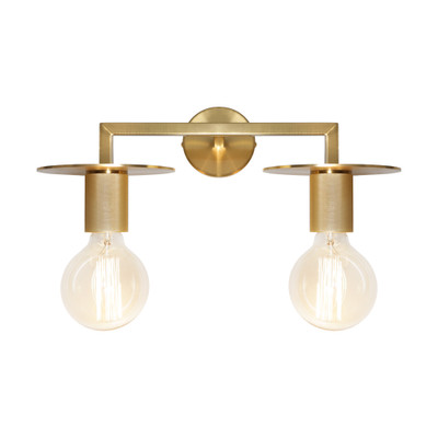 Inka Gold Bare Bulb Twin Light Wall Lamp