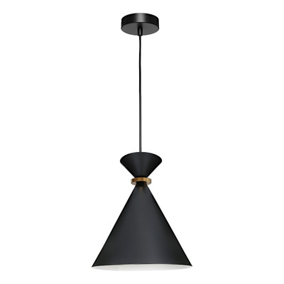 Julia Black Narrow Conical Modern Minimalist Pendant