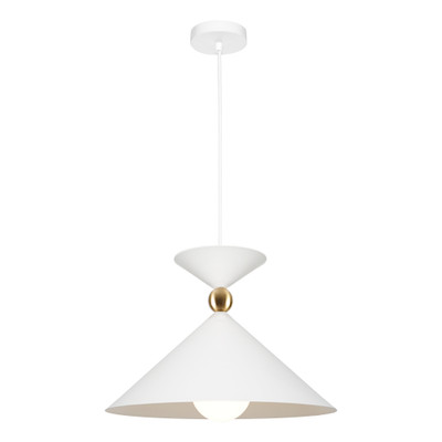Krissy White Gold Wide Cone Hourglass Pendant Light