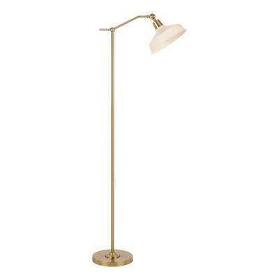 Kylan Adjustable Antique Gold Wide Shade Floor Lamp