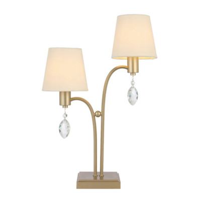 Malvern Champagne Gold Transitional Twin Table Lamp