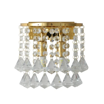 Blizz Diamond Crystal Twin Lights Golden Wall Lamp