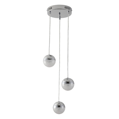 Eun Chrome Tricolour LED Triple Lights Cluster Pendant