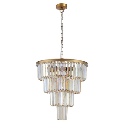 Four Drop Classic Gold Clear Crystal Pendant Chandelier