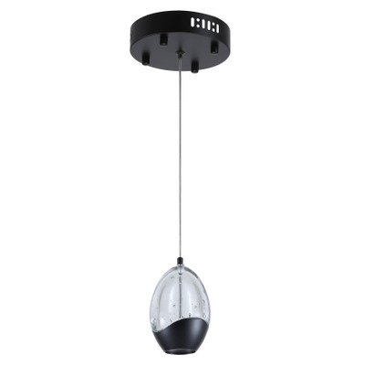 Tear Black Clear Glass Tricolour LED Oval Pendant Light