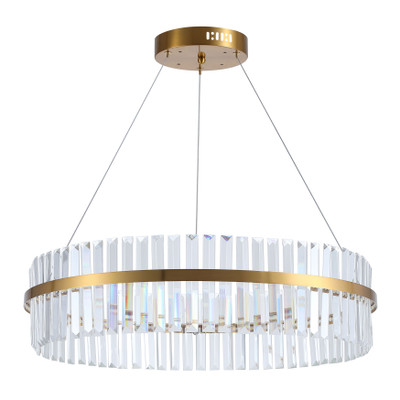 Valkyrie Clear Crystal Golden Ring Tricolour LED Pendant