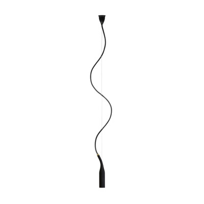 Flex Gold Aluminium Black Textile Pendant Light