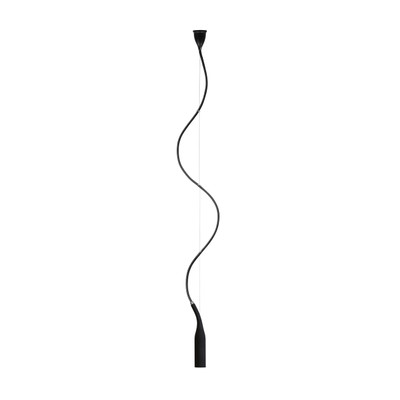 Flex Silver Aluminium Black Textile Pendant Light