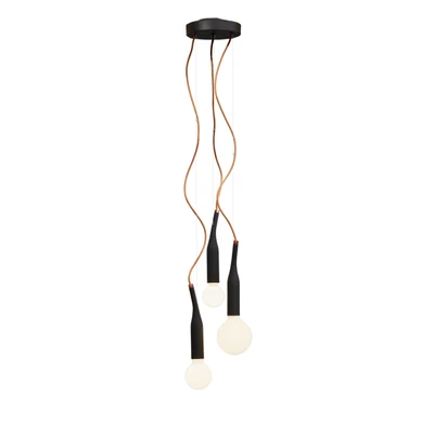 Flex Trio Copper Aluminium Copper Textile Cluster Pendant