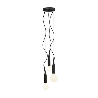 Flex Trio Gold Aluminium Black Textile Cluster Pendant