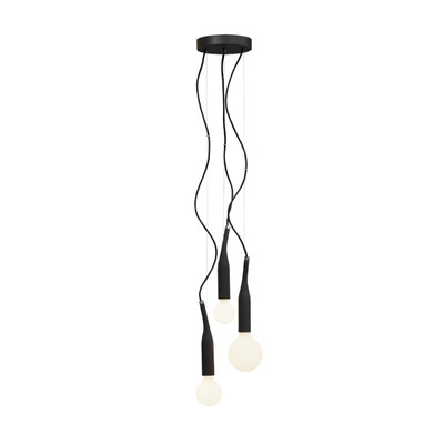 Flex Trio Silver Aluminium Black Textile Cluster Pendant