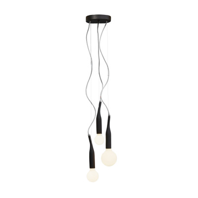 Flex Trio Silver Aluminium Silver Textile Cluster Pendant