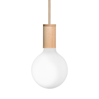 Oden Natural Oak Bulb Pendant Light