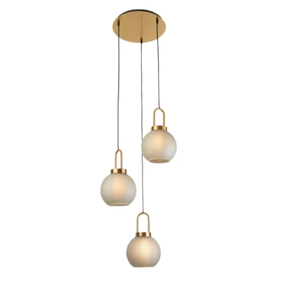 Ellie Acid Glass Brass Cluster Pendant Light