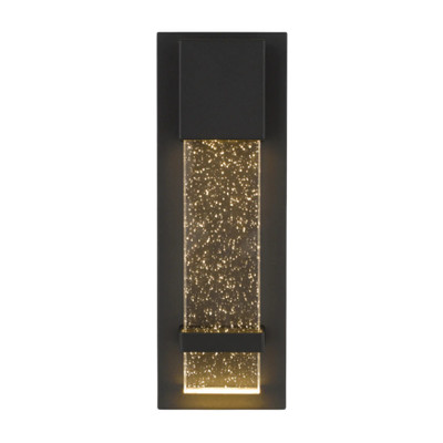 Estrada Clear Seeded Glass Black Wall Light
