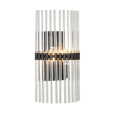 Claudine Clear Rod Glass Black Wall Light