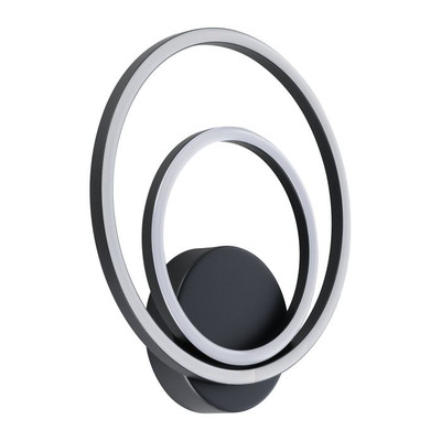 Lanacera Black Double Ring LED Wall Light