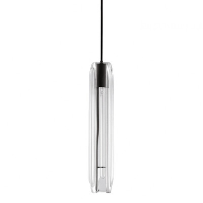 Henry Clear Cylinder Glass Slim Black Pendant Light