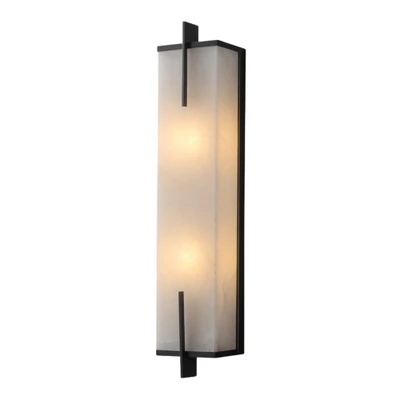 Poseidon Long Black Marble Modern Wall Light