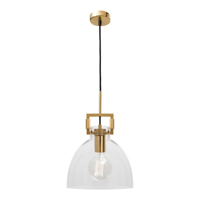 Jean Clear Glass Gold Metalware Bell Pendant