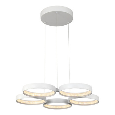 Olympus White 5 Rings CCT LED Pendant Chandelier