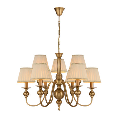 Sheridan Nine Light French Provincial Copper Shaded Chandelier