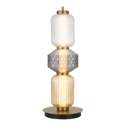 Toledo Multicoloured Glass Brass Decor Table Lamp