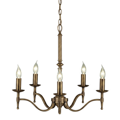 Stanford 5 Light Candle Bronze Chandelier